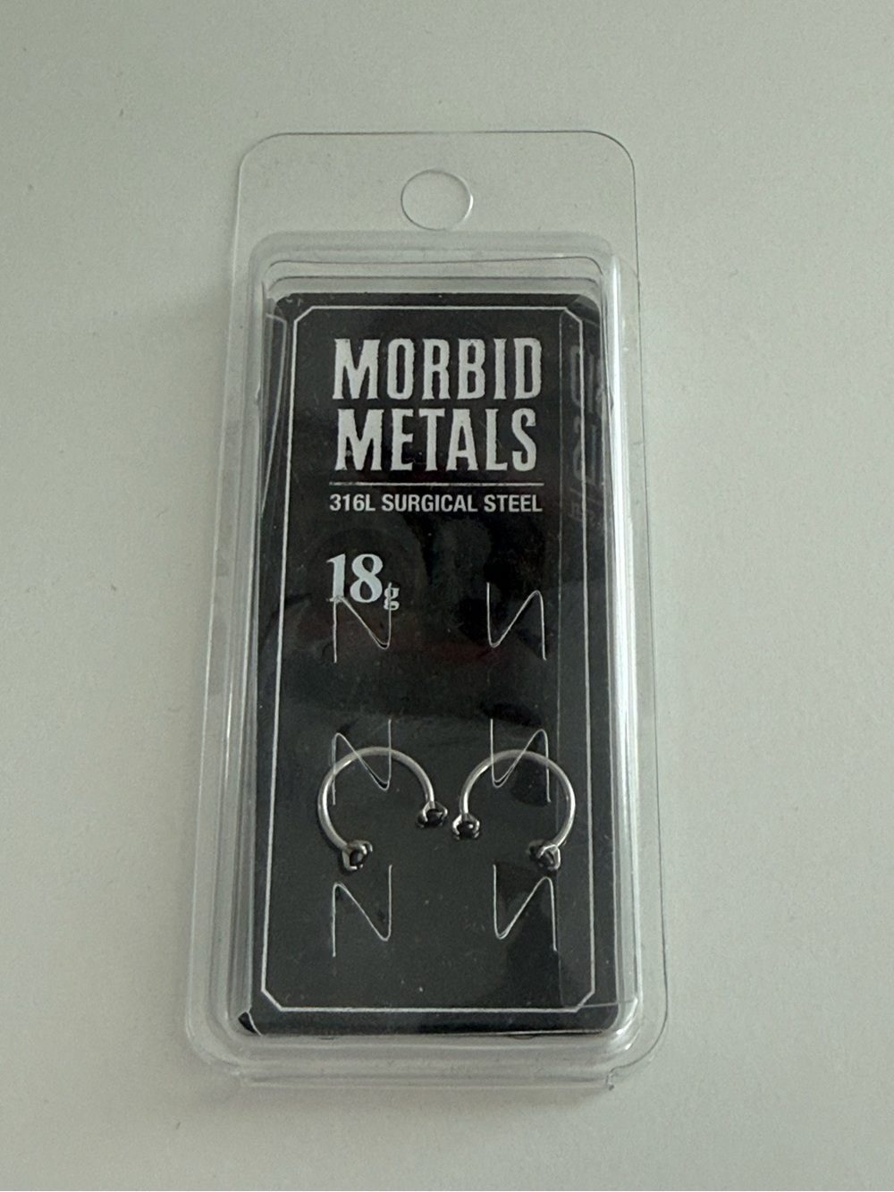 Morbid Metals Silver 18g Surgical Steel Circular Barbell Earrings New